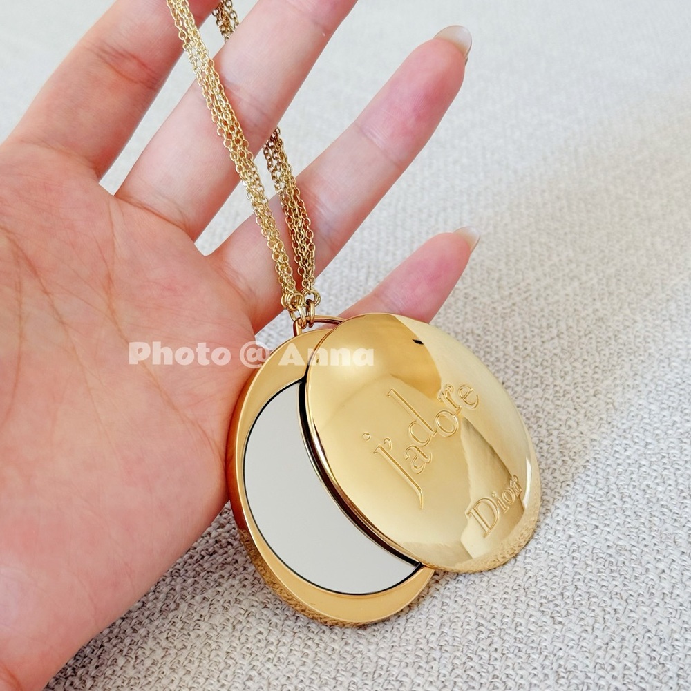 Dior J’adore Gold Metal Pocket Watch-Style Compact Mirror